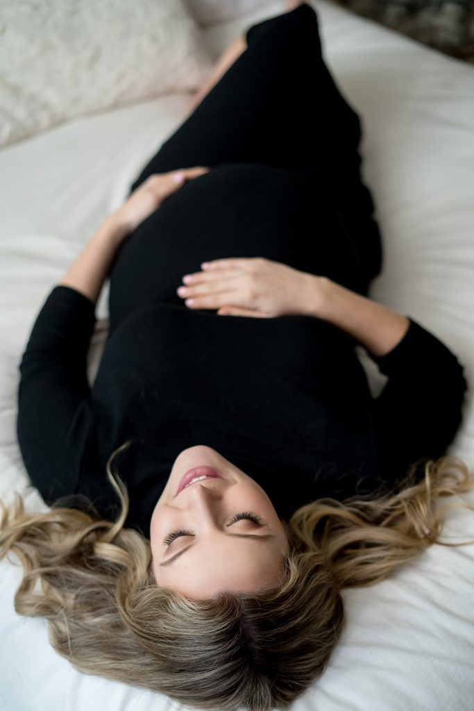 Maternity boudoir portrait